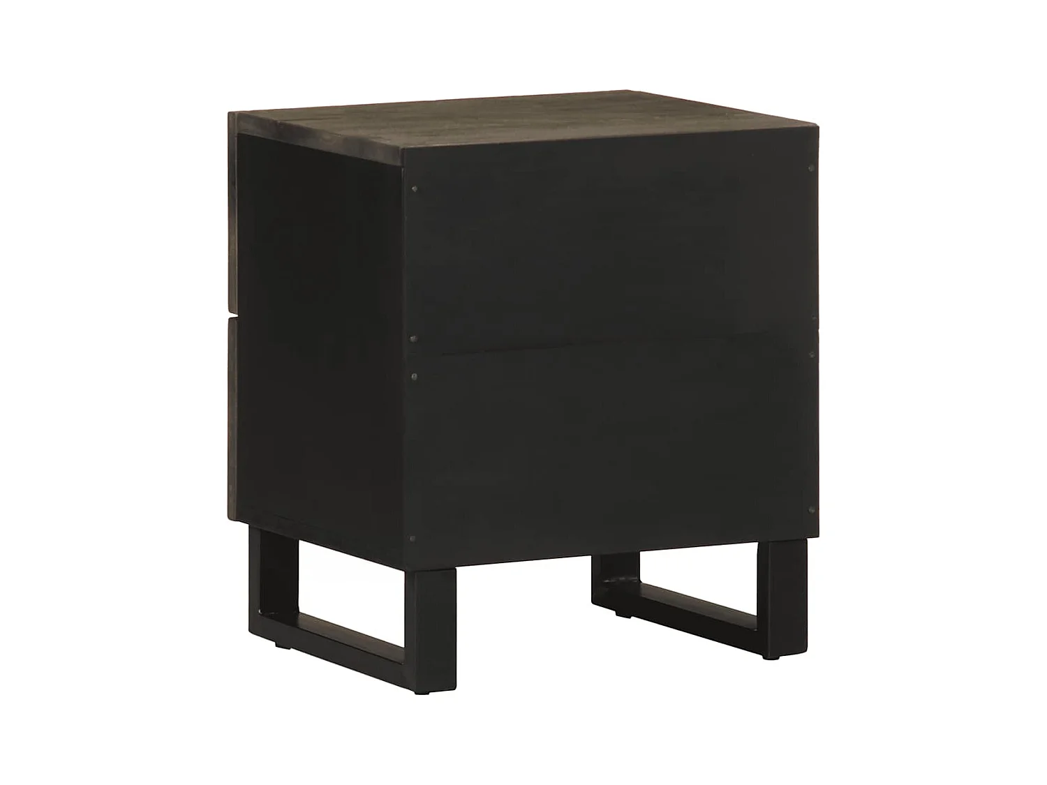 Table de chevet noir 40x33x46 cm bois de manguier solide