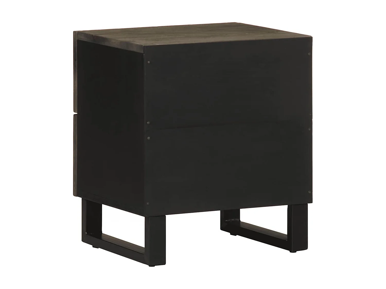 Table de chevet noir 40x33x46 cm bois de manguier solide