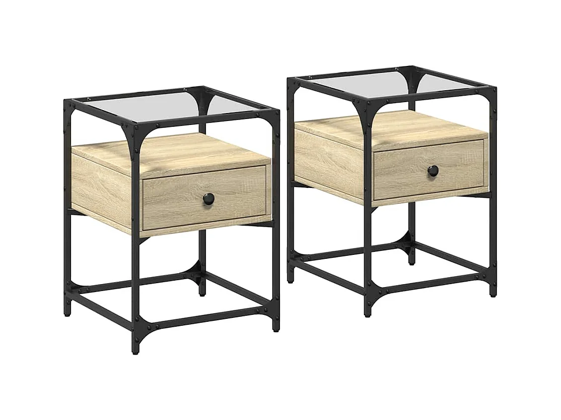 Tables de chevet 2 pcs chêne sonoma 40x40x55 cm bois ingénierie