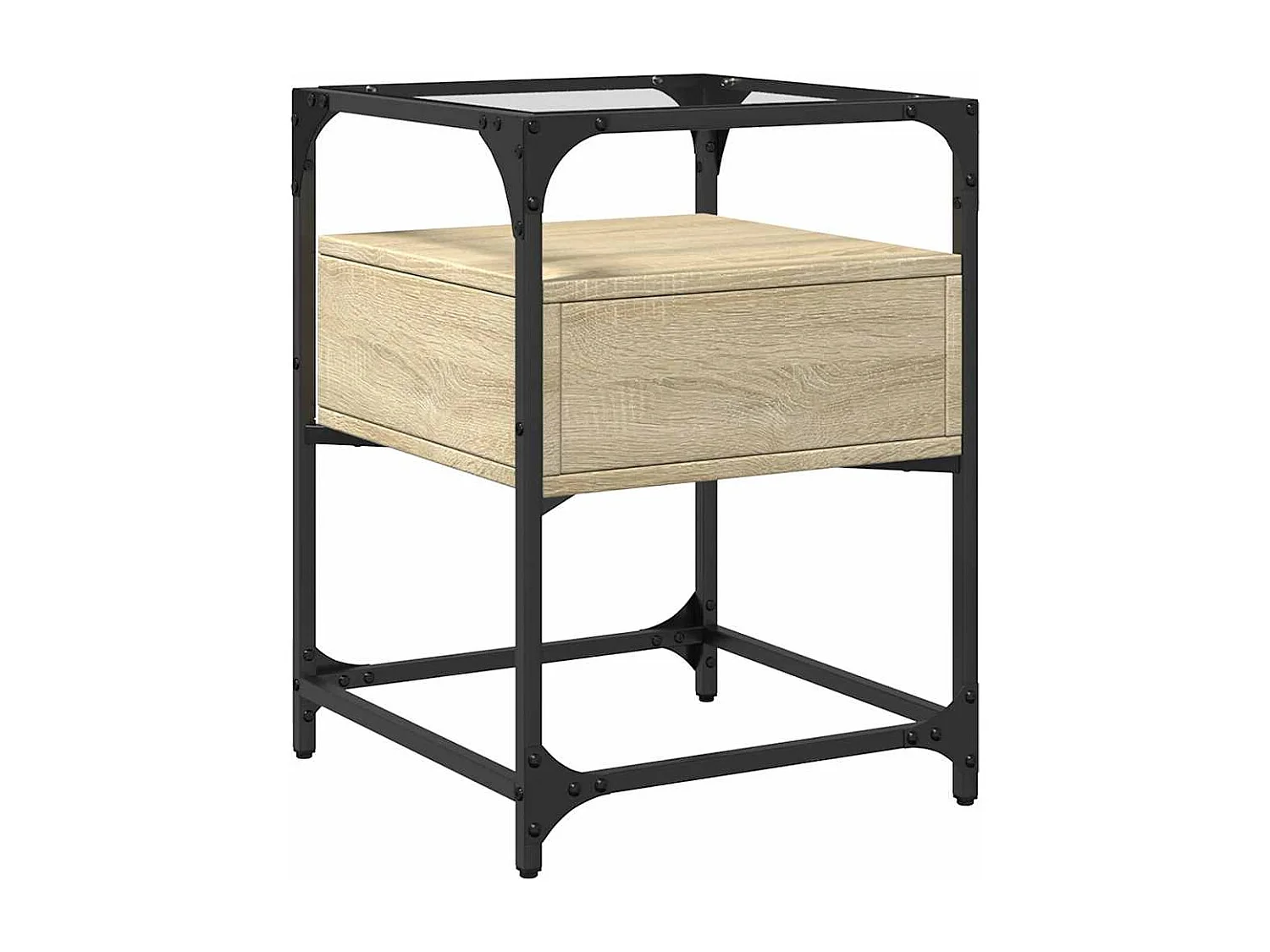 Nachtkastjes 2 stuks Sonoma eiken 40x40x55 cm bewerkt hout