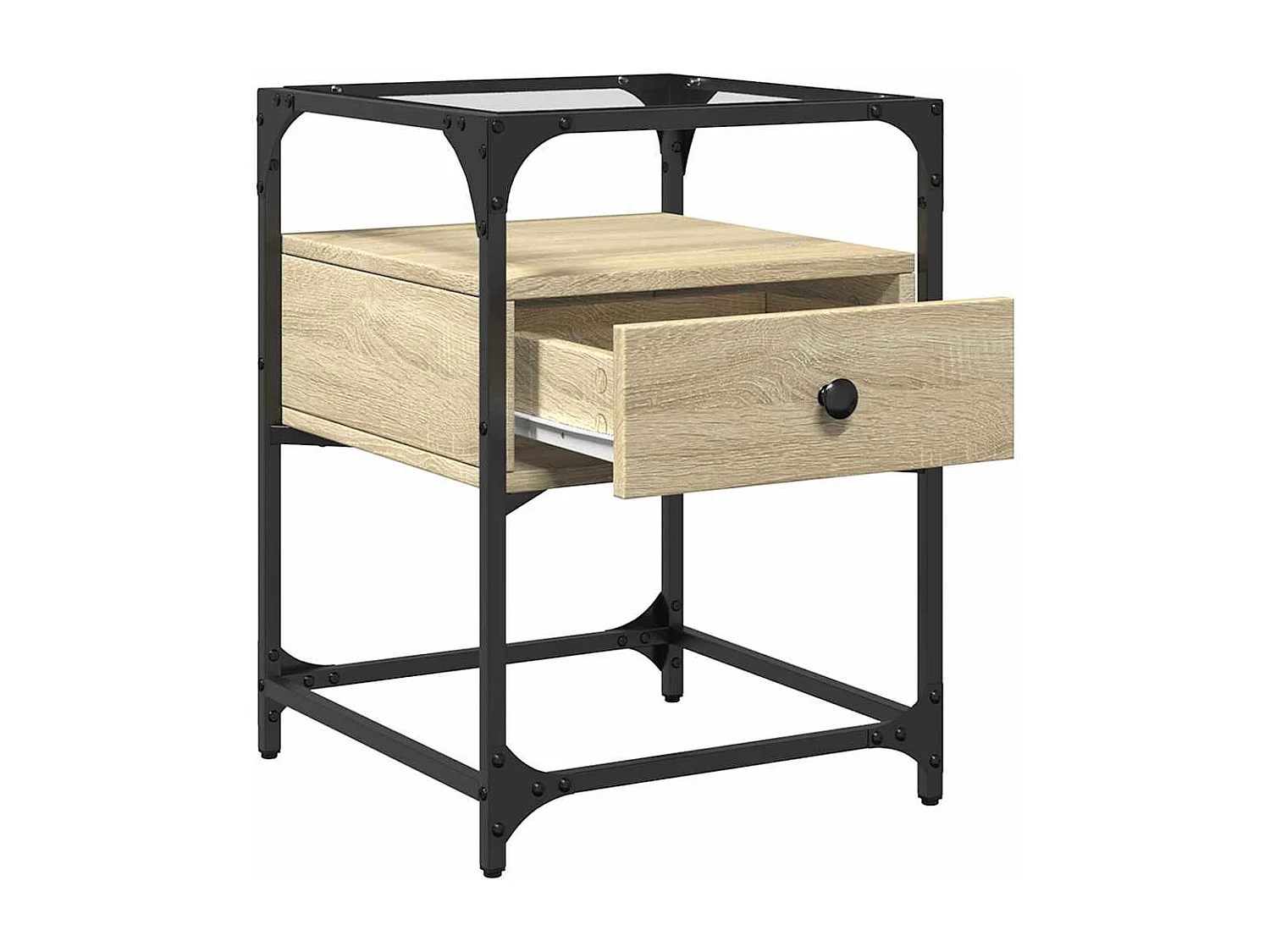 Nachtkastjes 2 stuks Sonoma eiken 40x40x55 cm bewerkt hout