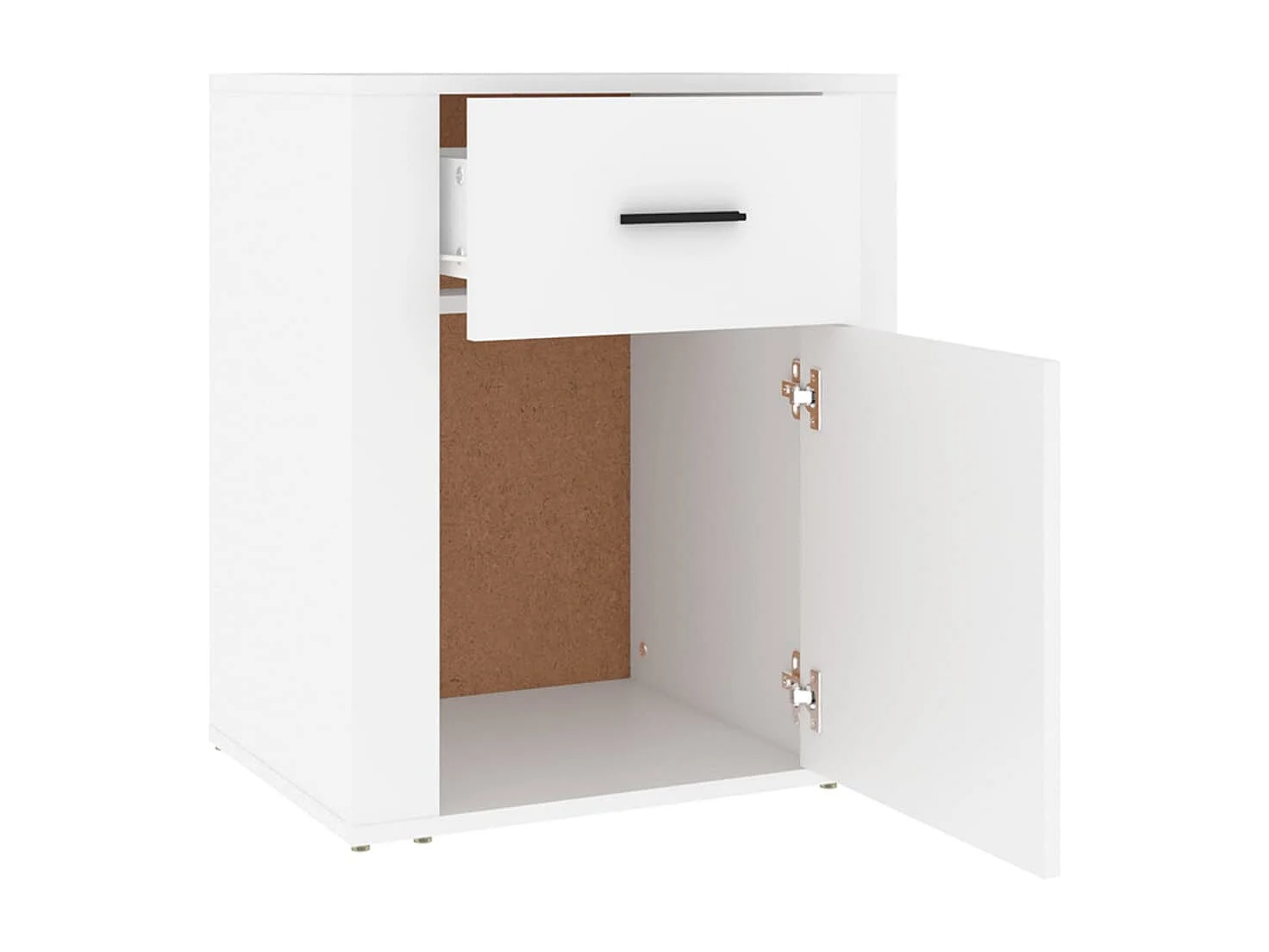 Comodino Bianco 50x36x60 cm Legno ingegnerizzato