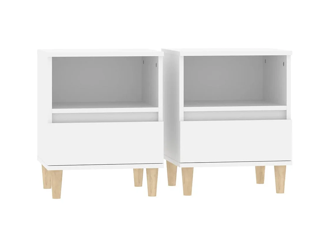 Mesitas de noche 2 uds Blanco 40x35x50 cm