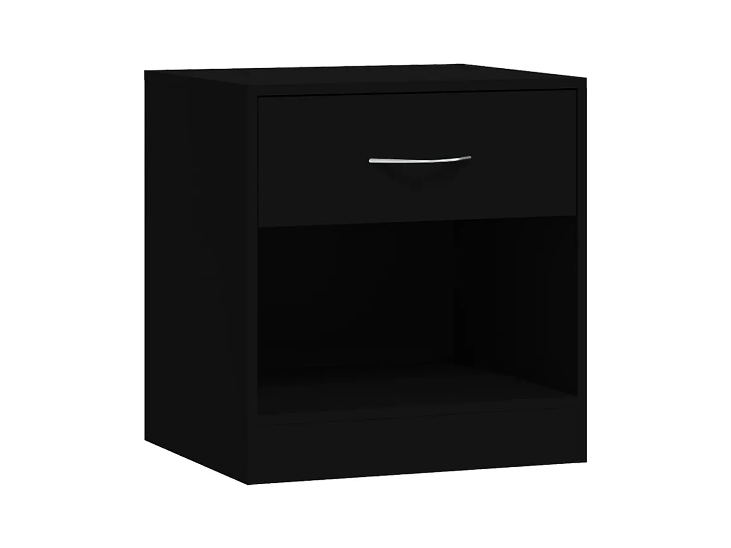 Stück Nachttische mit Schublade Schwarz