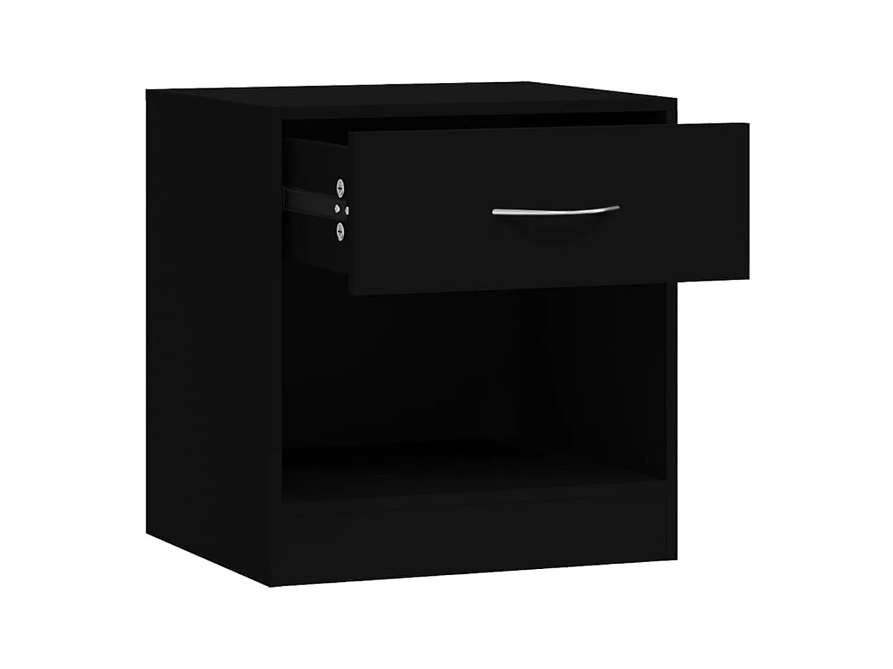 Stück Nachttische mit Schublade Schwarz