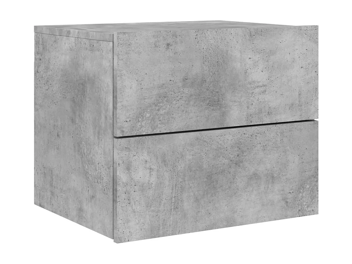 Comodini da parete con luci LED 2 pezzi grigio cemento