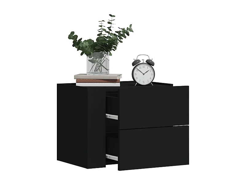 Tables de chevet murales 2 pcs noir 45x30x35 cm