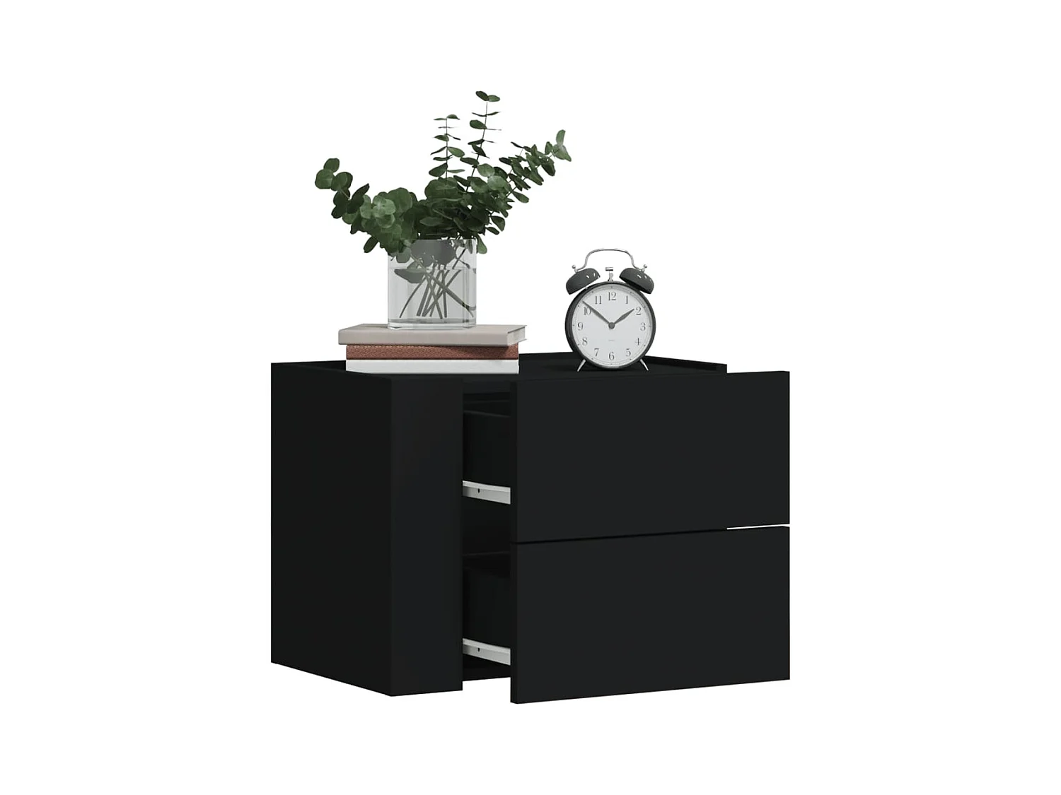 Tables de chevet murales 2 pcs noir 45x30x35 cm