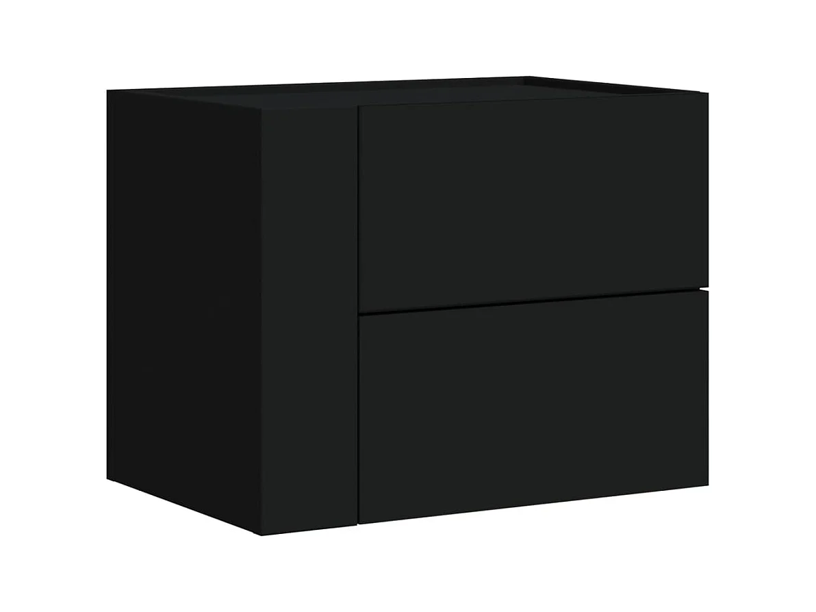 Tables de chevet murales 2 pcs noir 45x30x35 cm