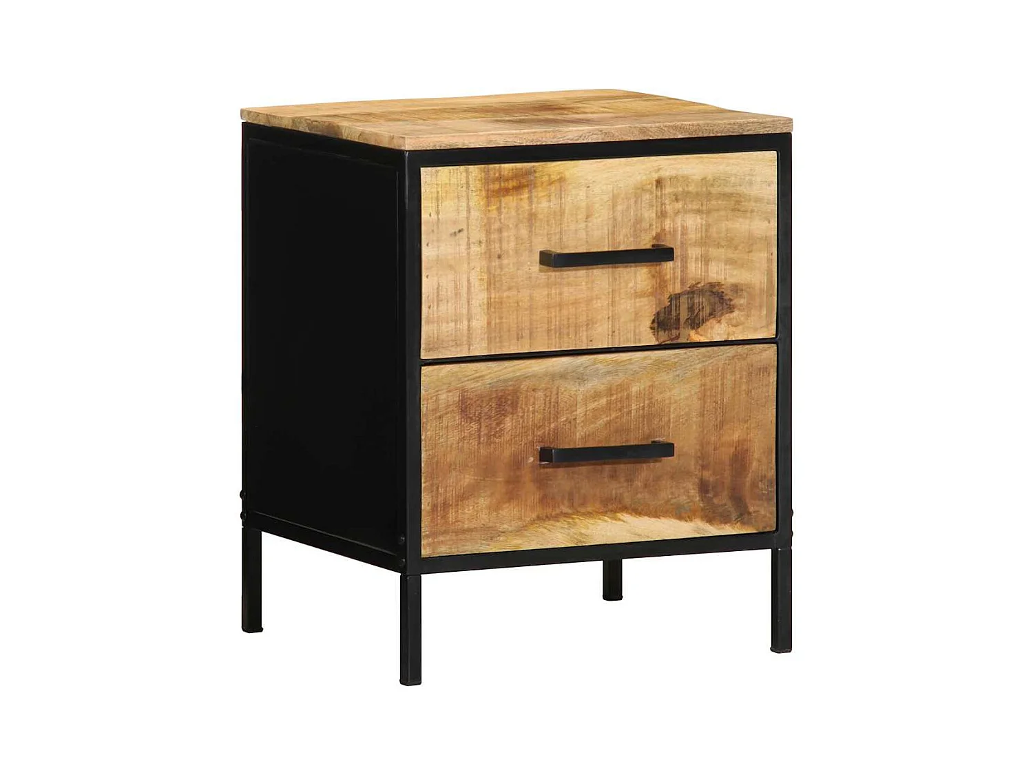 Cabinet de chevet 40x35x50 cm Bois massif Mangue brut
