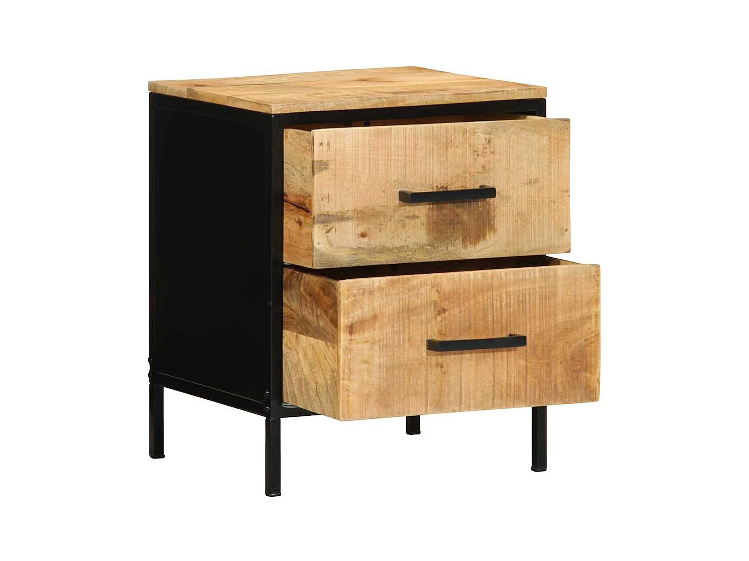 Cabinet de chevet 40x35x50 cm Bois massif Mangue brut
