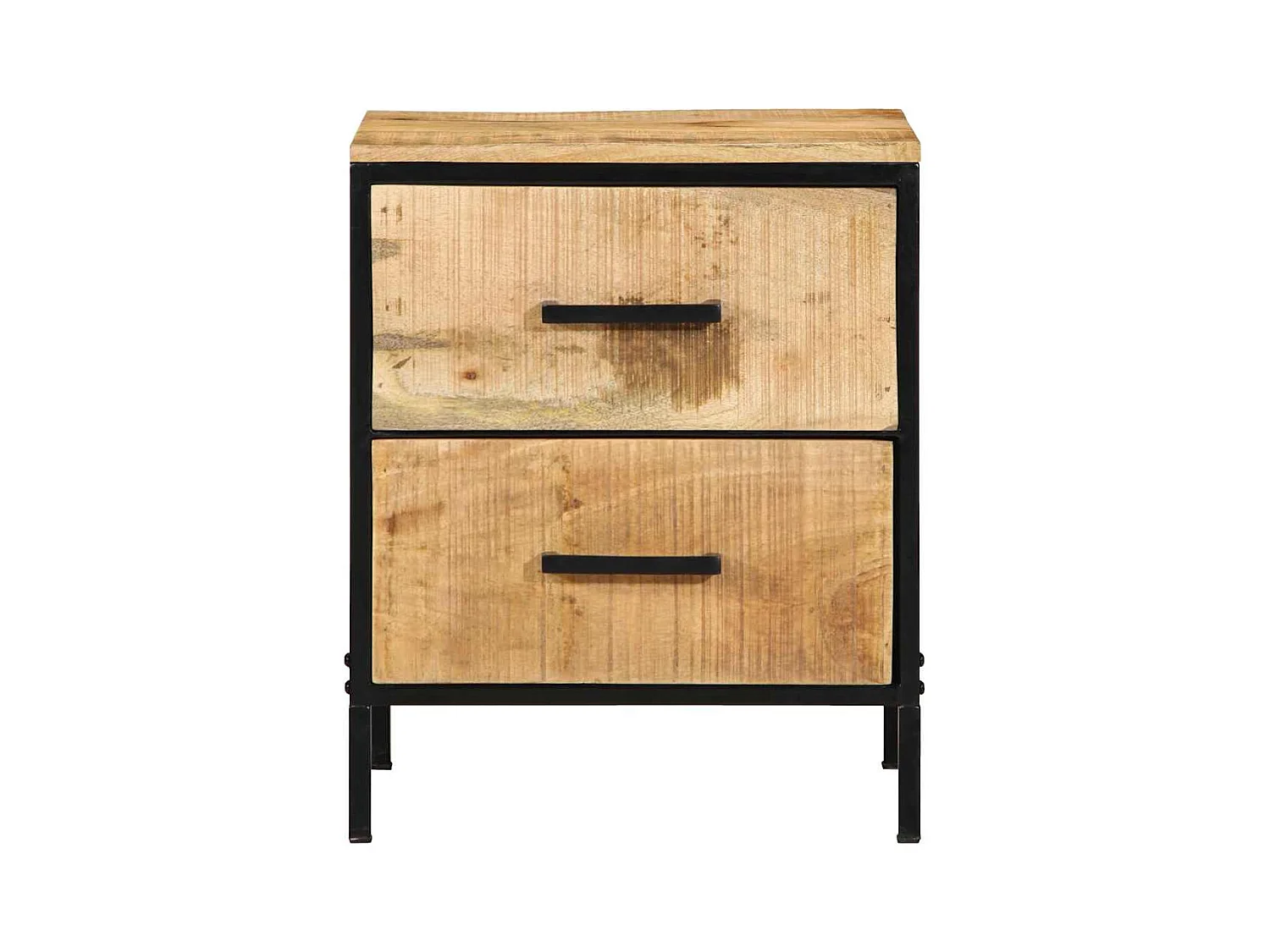 Cabinet de chevet 40x35x50 cm Bois massif Mangue brut