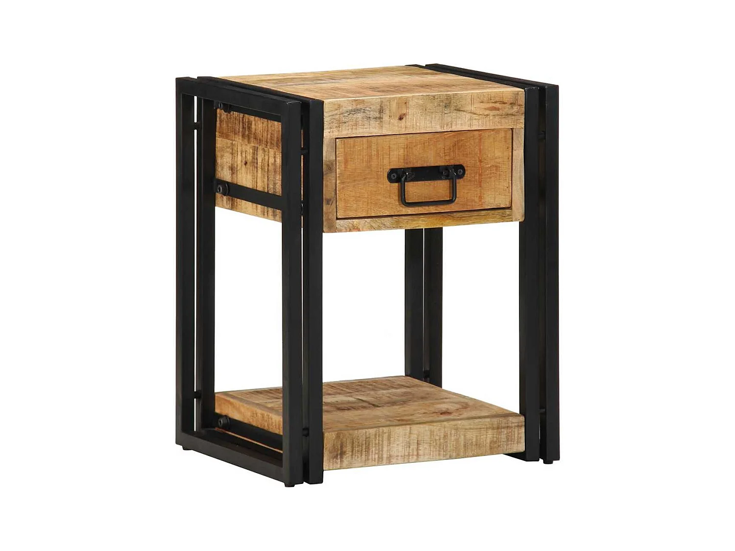 Tables de chevet 2 pcs 40x35x50 cm bois de manguier massif brut