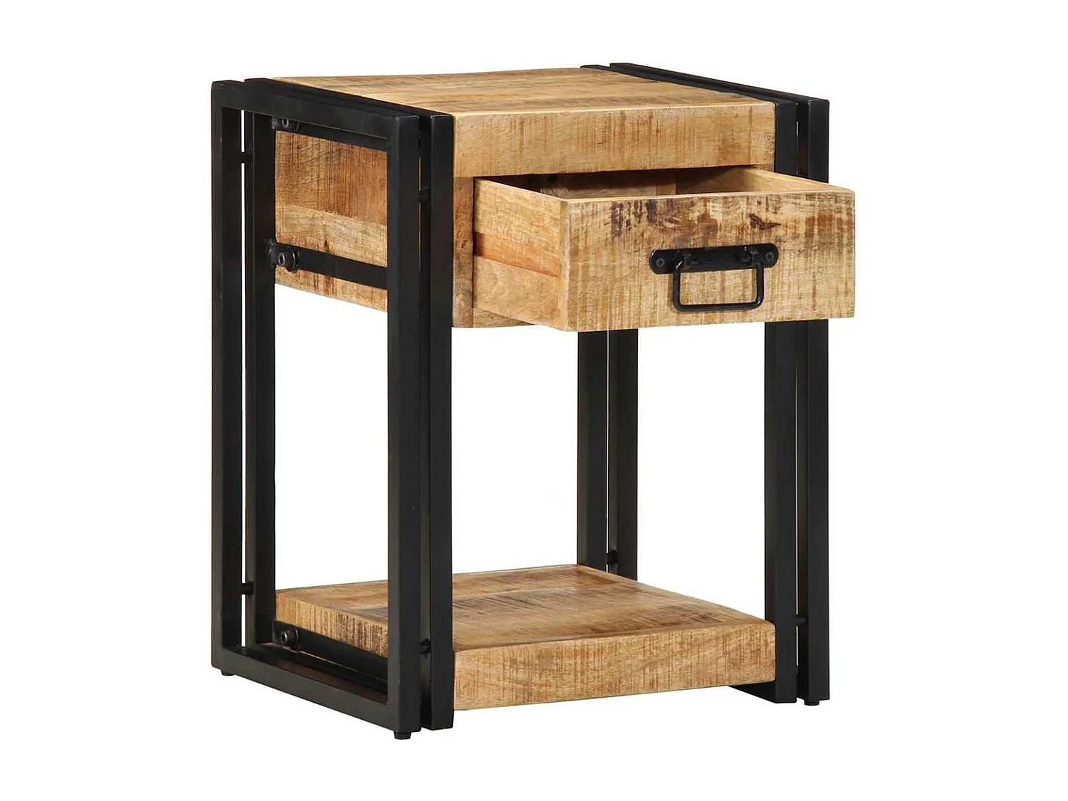 Nachtkastjes 2 stuks 40x35x50 cm massief ruw mangohout