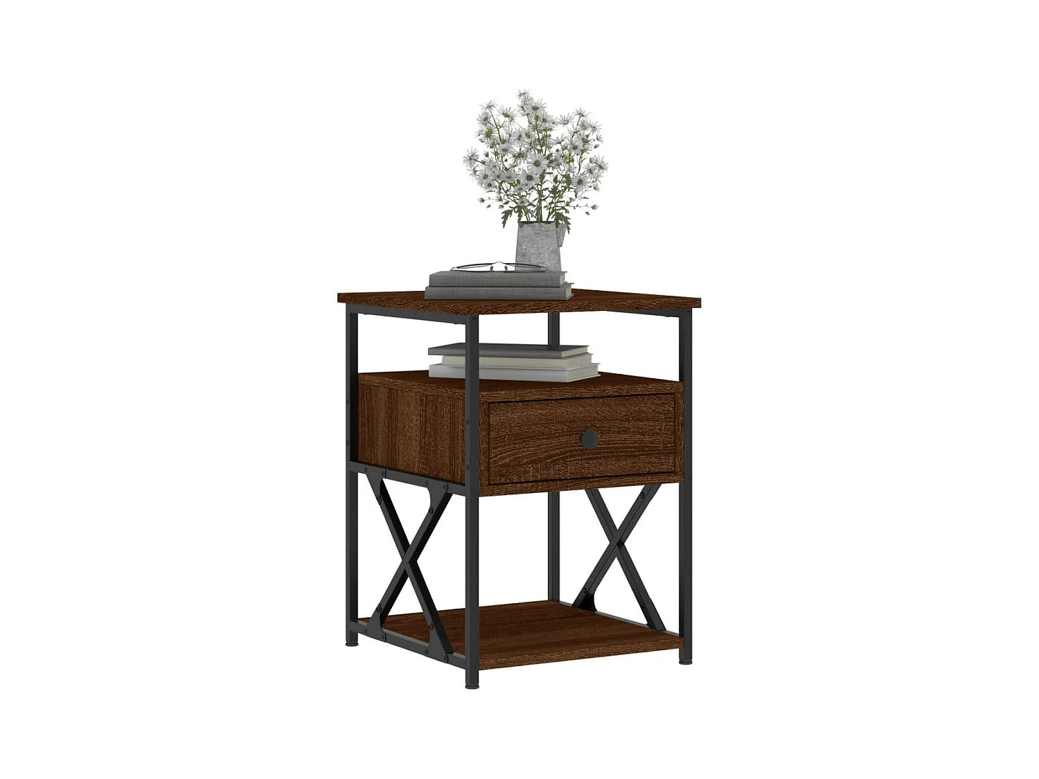 Nachtkastjes 2 stuks eikenbruin 40x42x55cm bewerkt hout