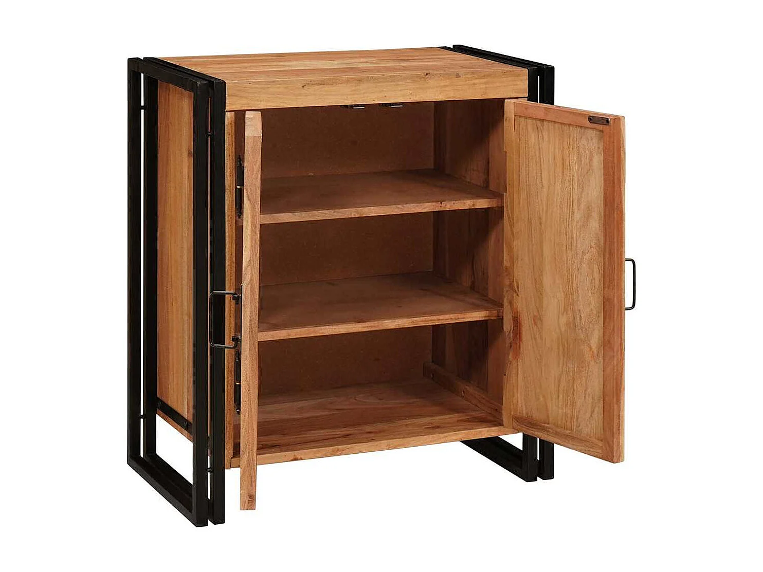 Bruin nachtkastje 38 x 33 x 58 cm Massief acaciahout