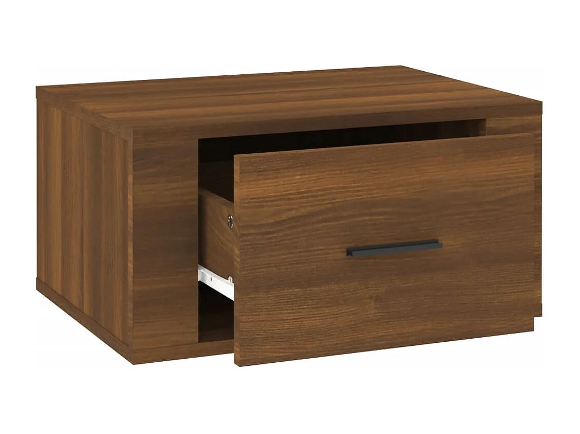 Comodino da parete Rovere marrone 50x36x25 cm