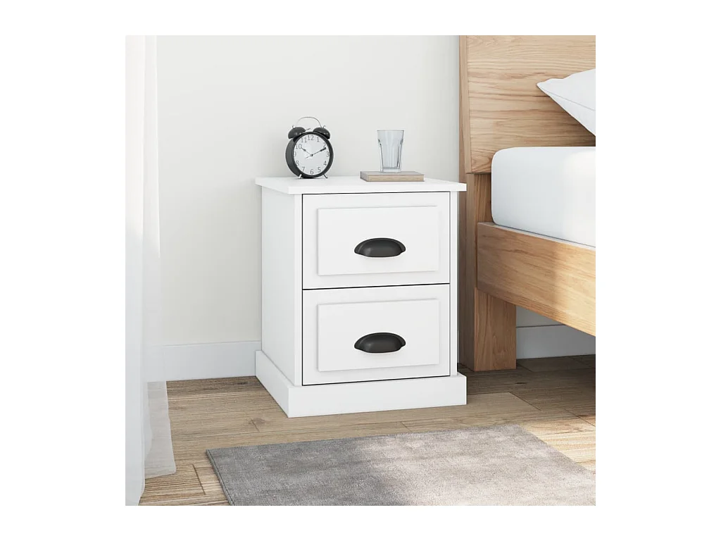 Comodino bianco 39x39x47,5 cm in legno ingegnerizzato