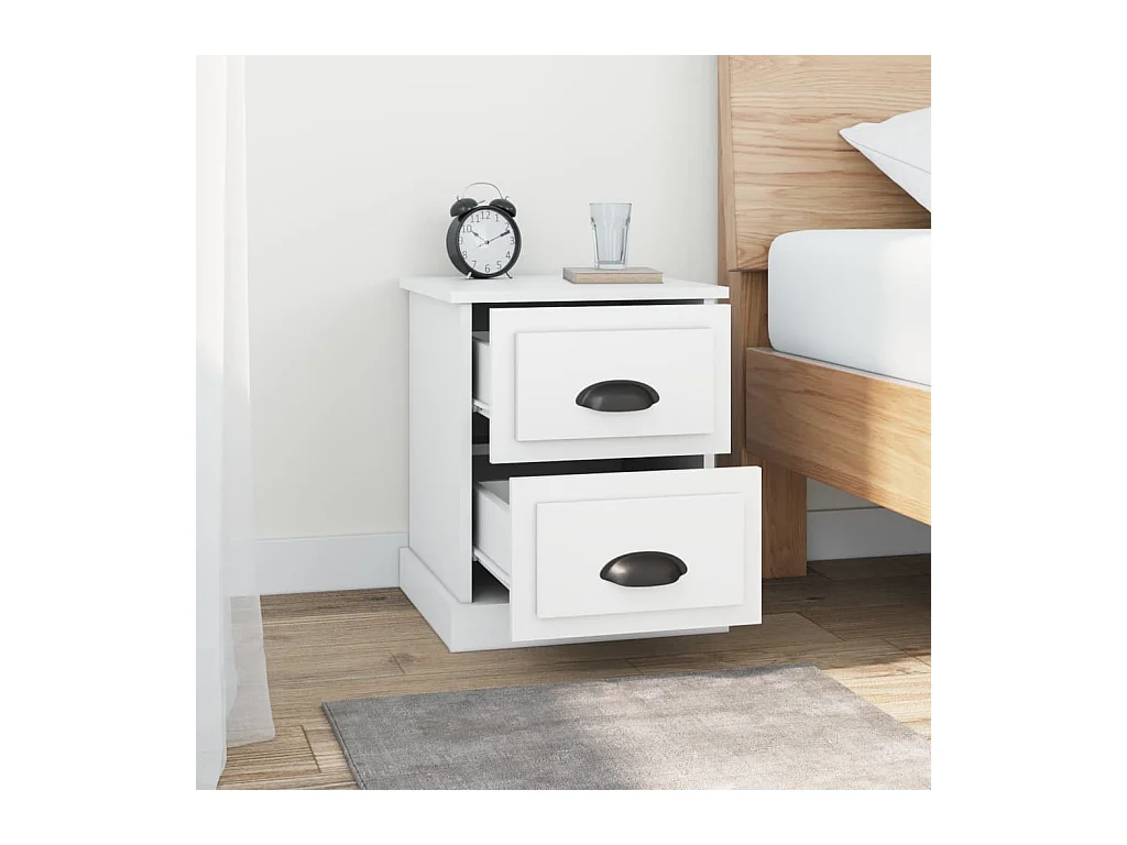 Comodino bianco 39x39x47,5 cm in legno ingegnerizzato