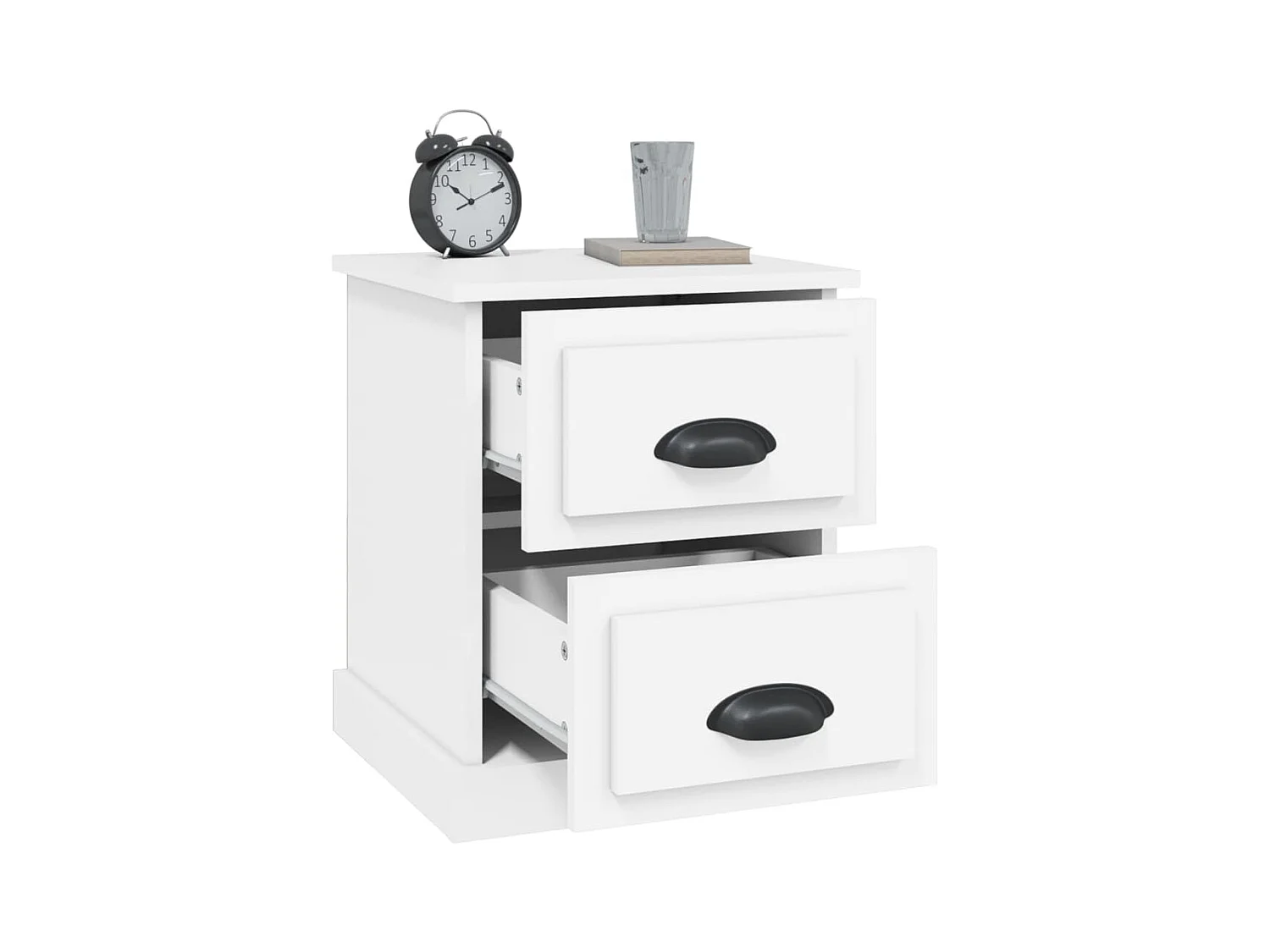 Comodino bianco 39x39x47,5 cm in legno ingegnerizzato