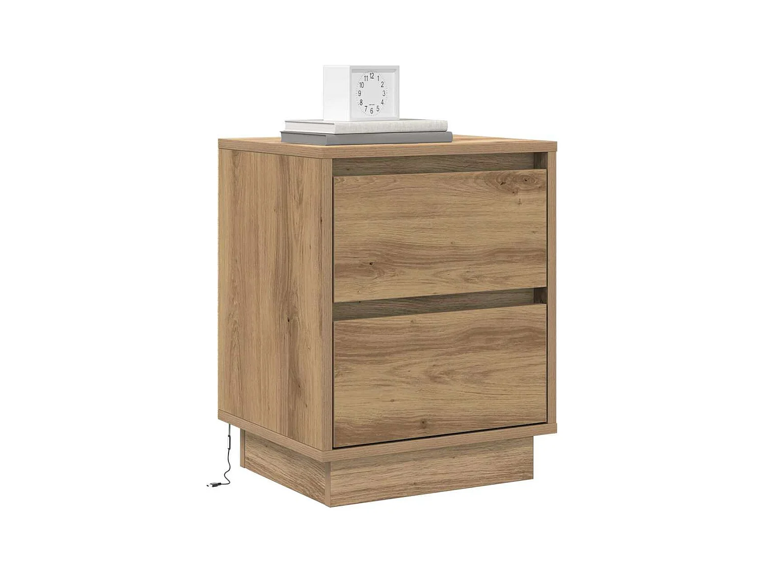 Nachttische mit LED-Leuchten 2 Stk. Eiche 39x34,5x50 cm