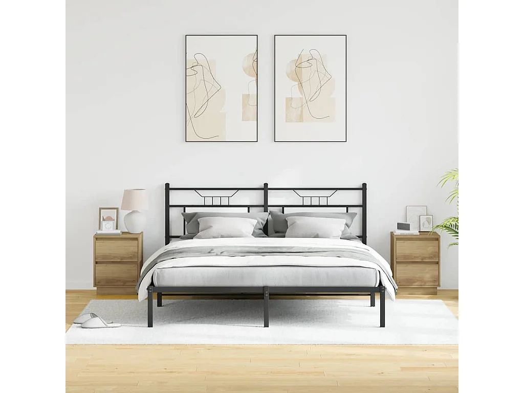 Nachtkastjes met LED-verlichting 2 stuks Eiken 39x34,5x50 cm