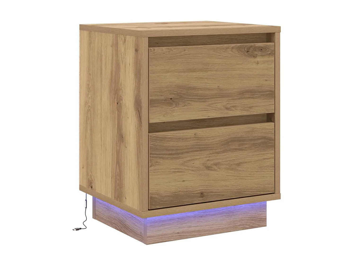 Nachtkastjes met LED-verlichting 2 stuks Eiken 39x34,5x50 cm