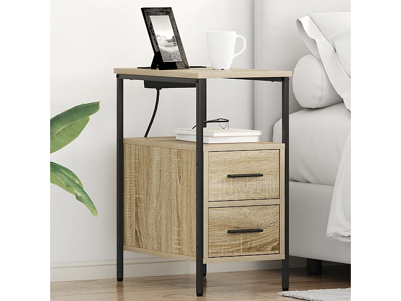 Cabinet de chevet avec tiroir Chêne sonoma 30 x 48 x 61 cm