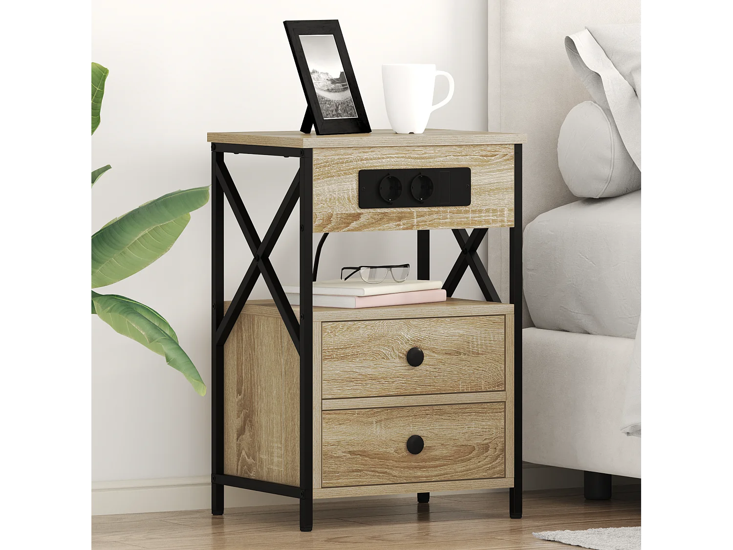 Cabinet de chevet avec tiroir Chêne sonoma 40 x 31 x 60 cm