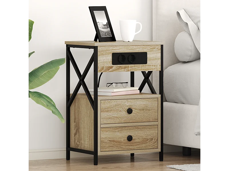 Cabinet de chevet avec tiroir Chêne sonoma 40 x 31 x 60 cm