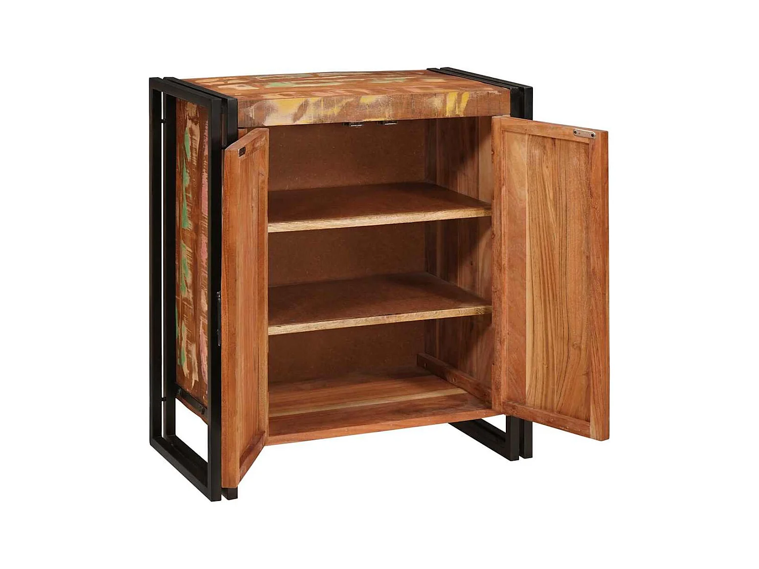 Cabinet de chevet Multicolore bois de récupération massif