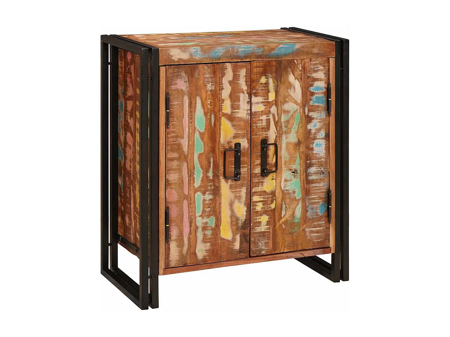 Cabinet de chevet Multicolore bois de récupération massif