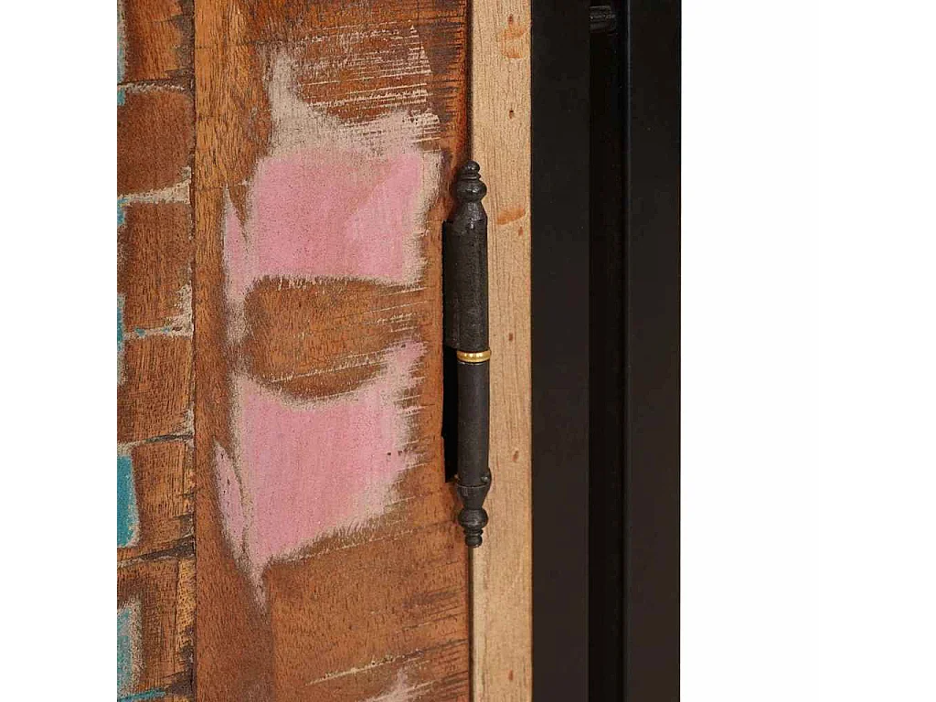 Cabinet de chevet Multicolore bois de récupération massif