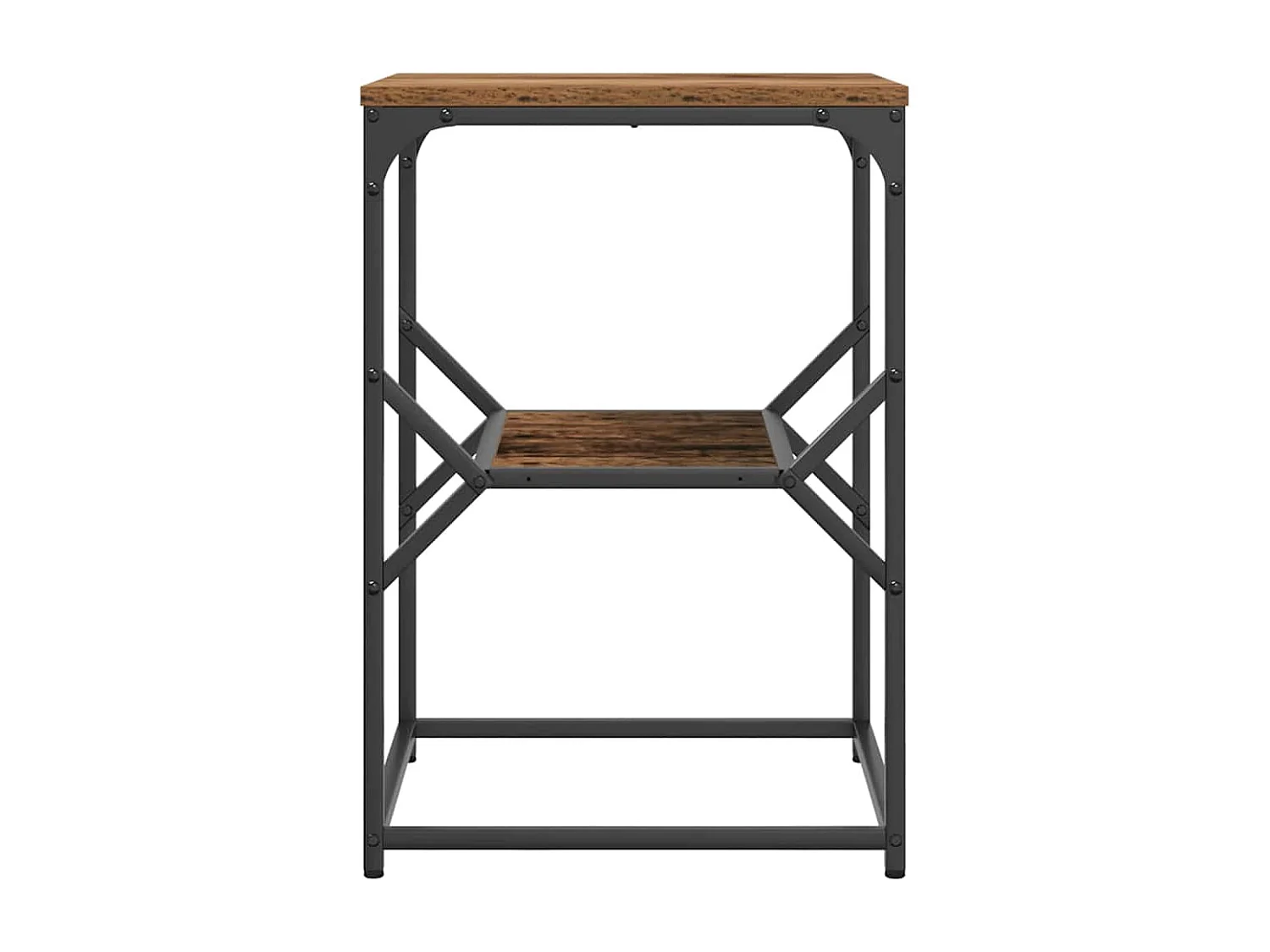 Table d'appoint en bois ancien 41x40x60 cm en bois d'ingénierie