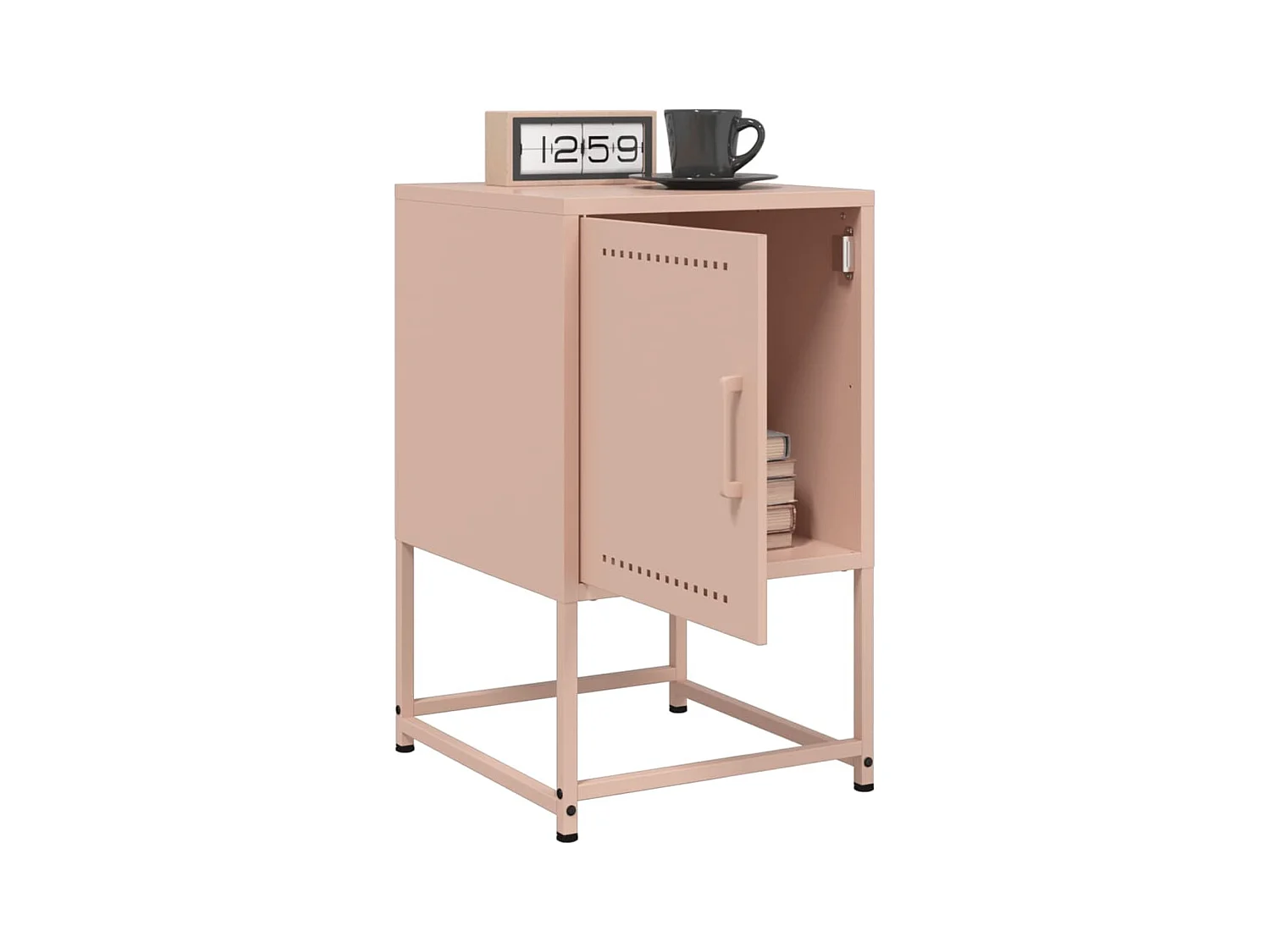 Tables de chevet 2 pcs rose 36x39x60,5 cm acier