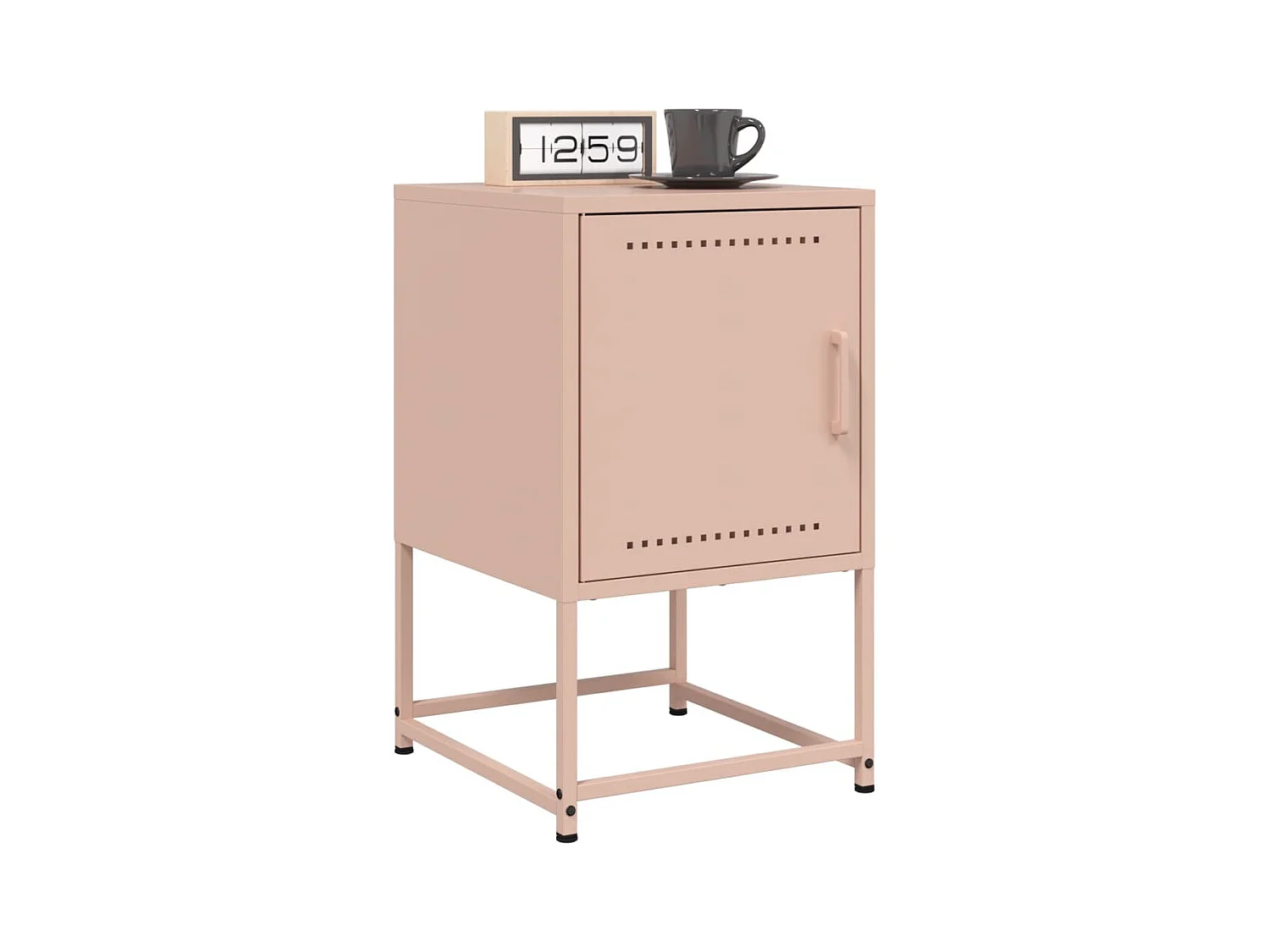 Comodini 2 pz rosa 36x39x60,5 cm acciaio