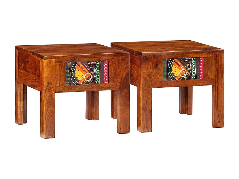 Nachtkastjes 2 stuks 40x40x36 cm massief acaciahout