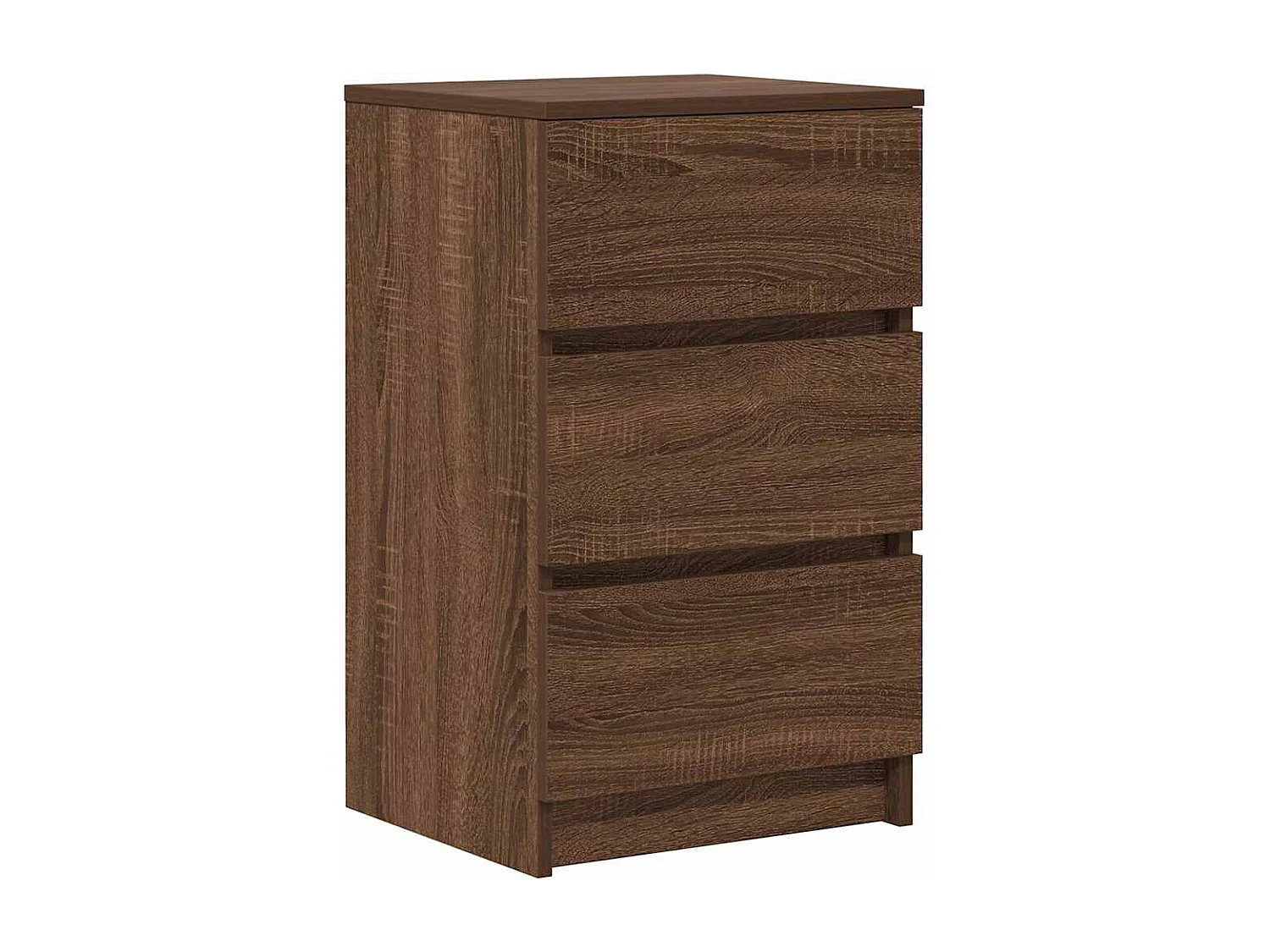 Tables de chevet avec 3 tiroirs 2 pcs chêne marron 39x35x65 cm