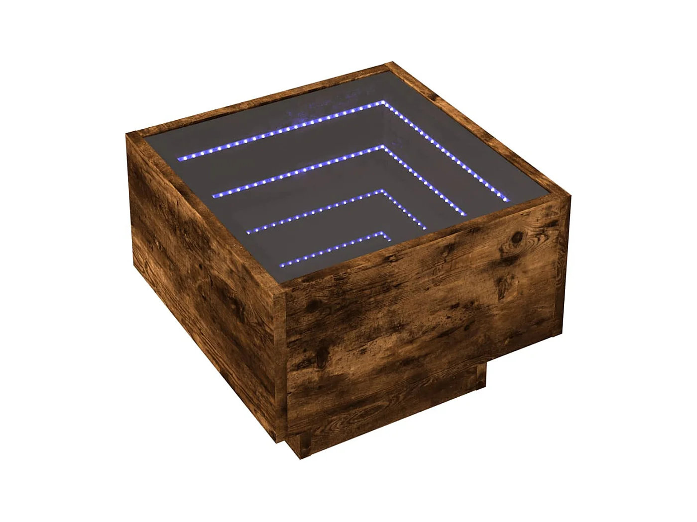 Nachttisch mit Infinity LED Räuchereiche 40x40x30 cm