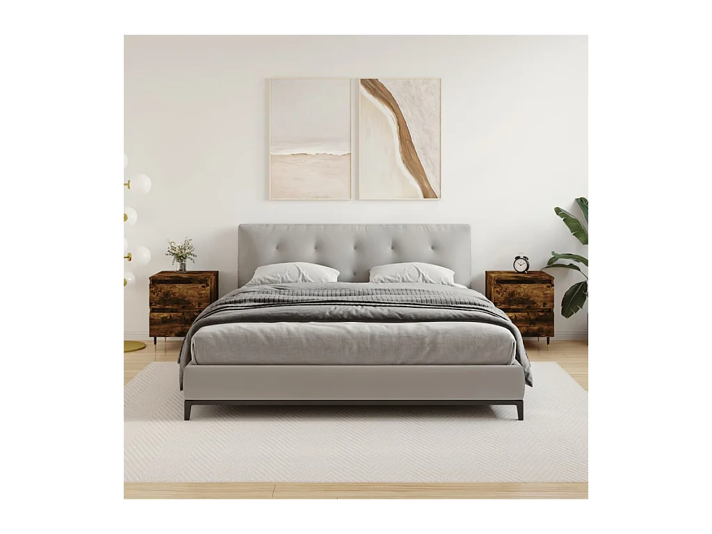 Tables de chevet 2 pcs chêne fumé 40x35x50 cm bois ingénierie