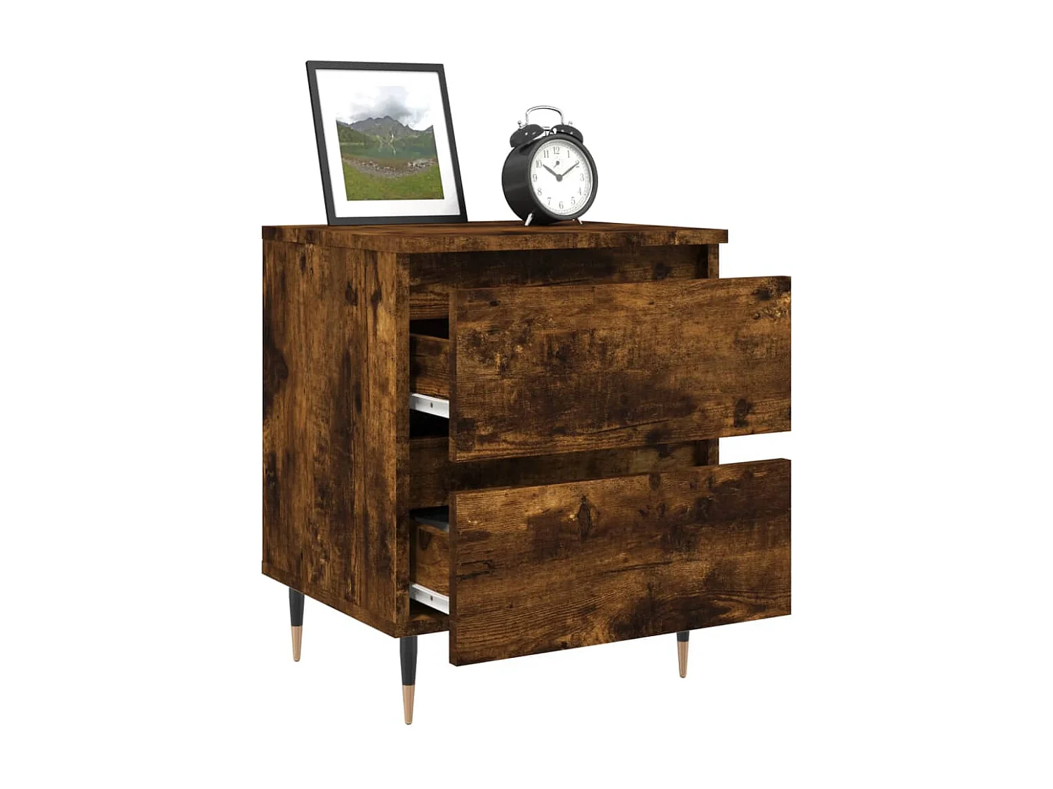 Tables de chevet 2 pcs chêne fumé 40x35x50 cm bois ingénierie