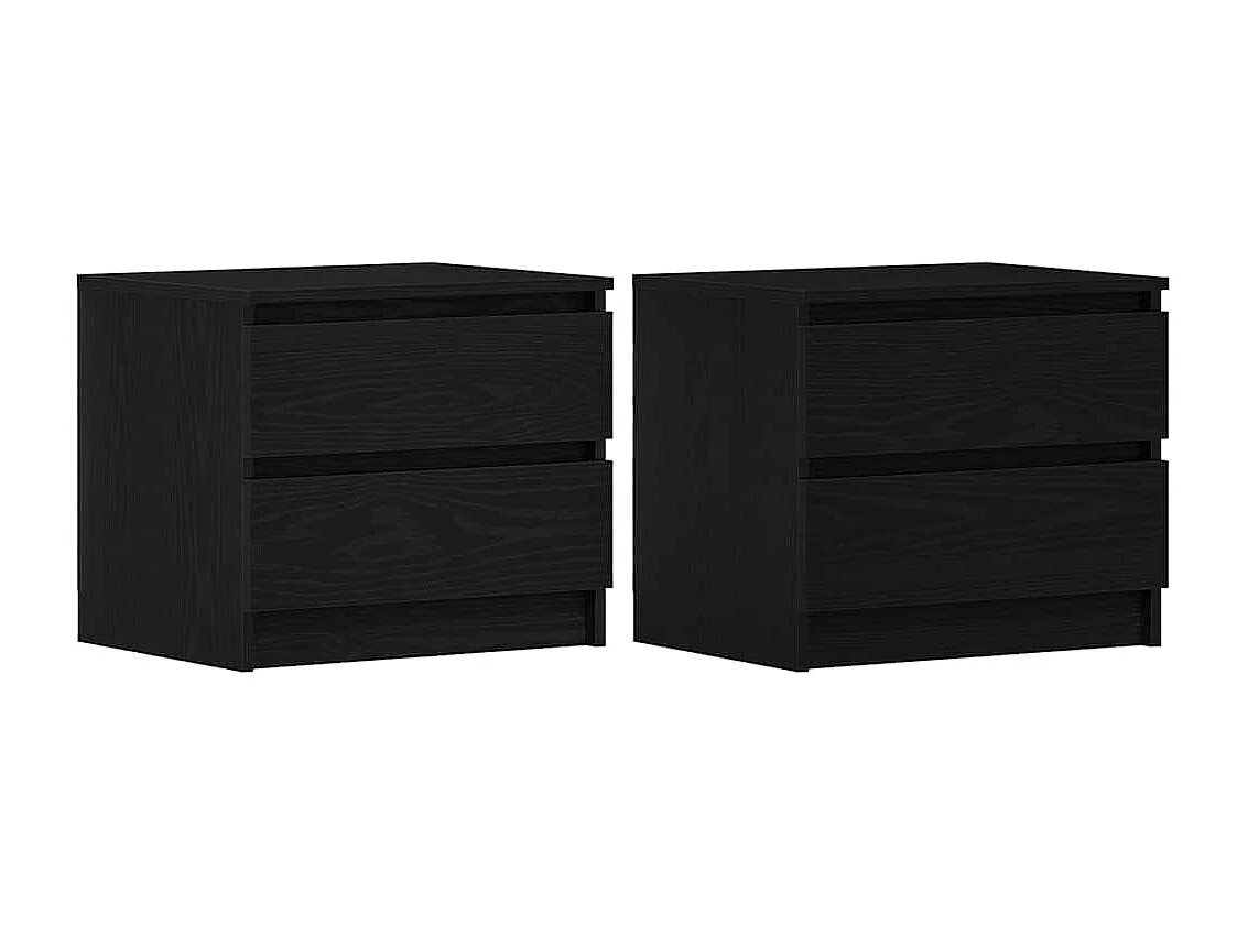 Chevets 2 pièces Chêne Noir 50x40x43,5 cm en bois d'ingénierie