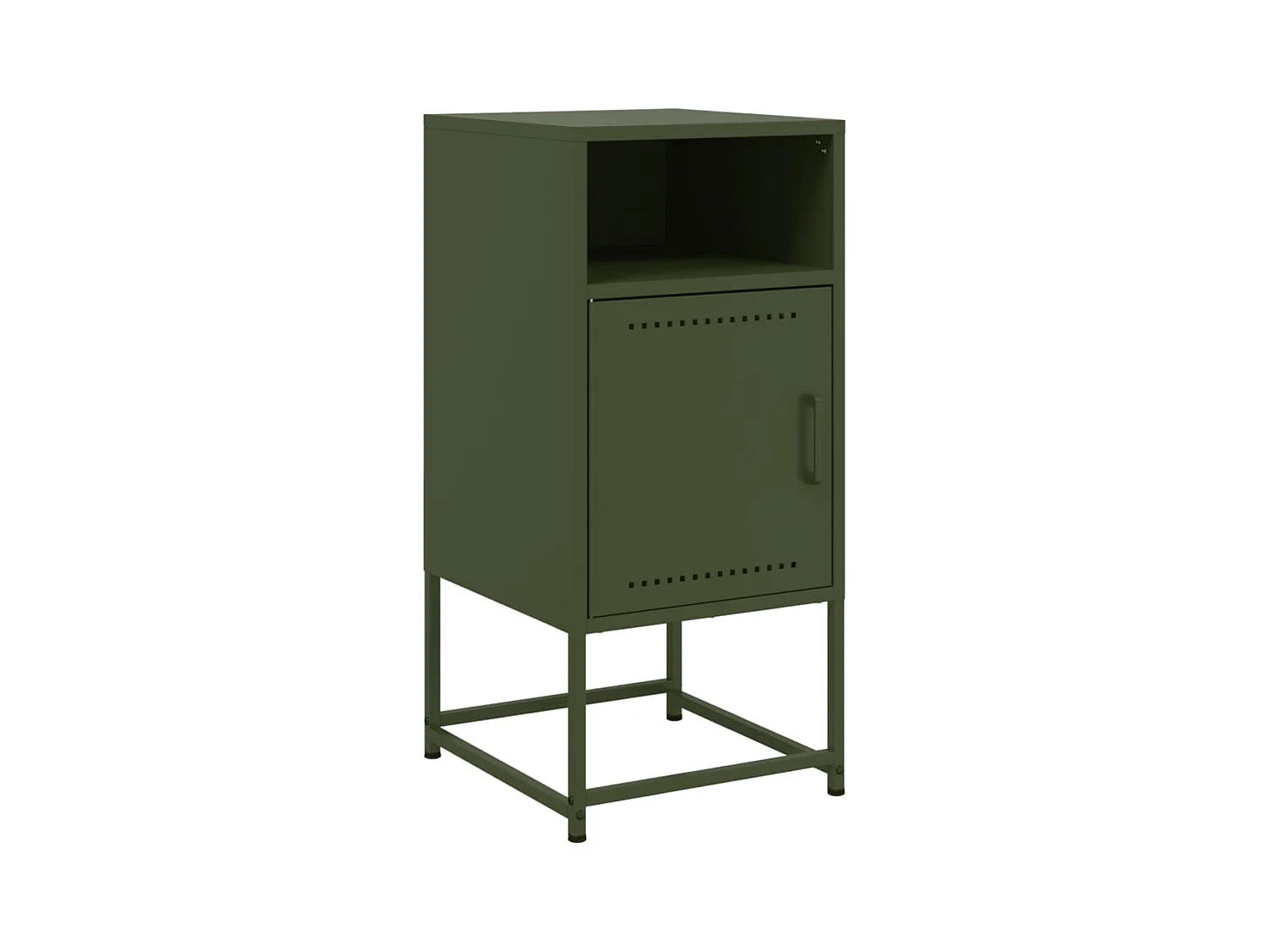 Tables de chevet 2 pcs vert olive 36x39x78 cm acier