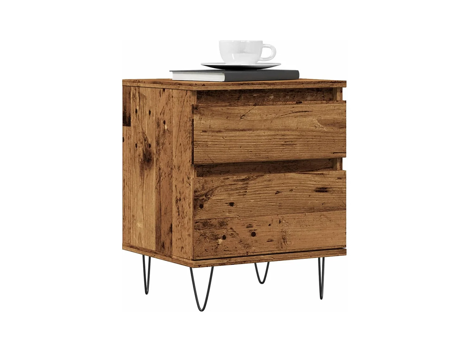 Table de chevet vieux bois 40x35x50 cm bois d’ingénierie