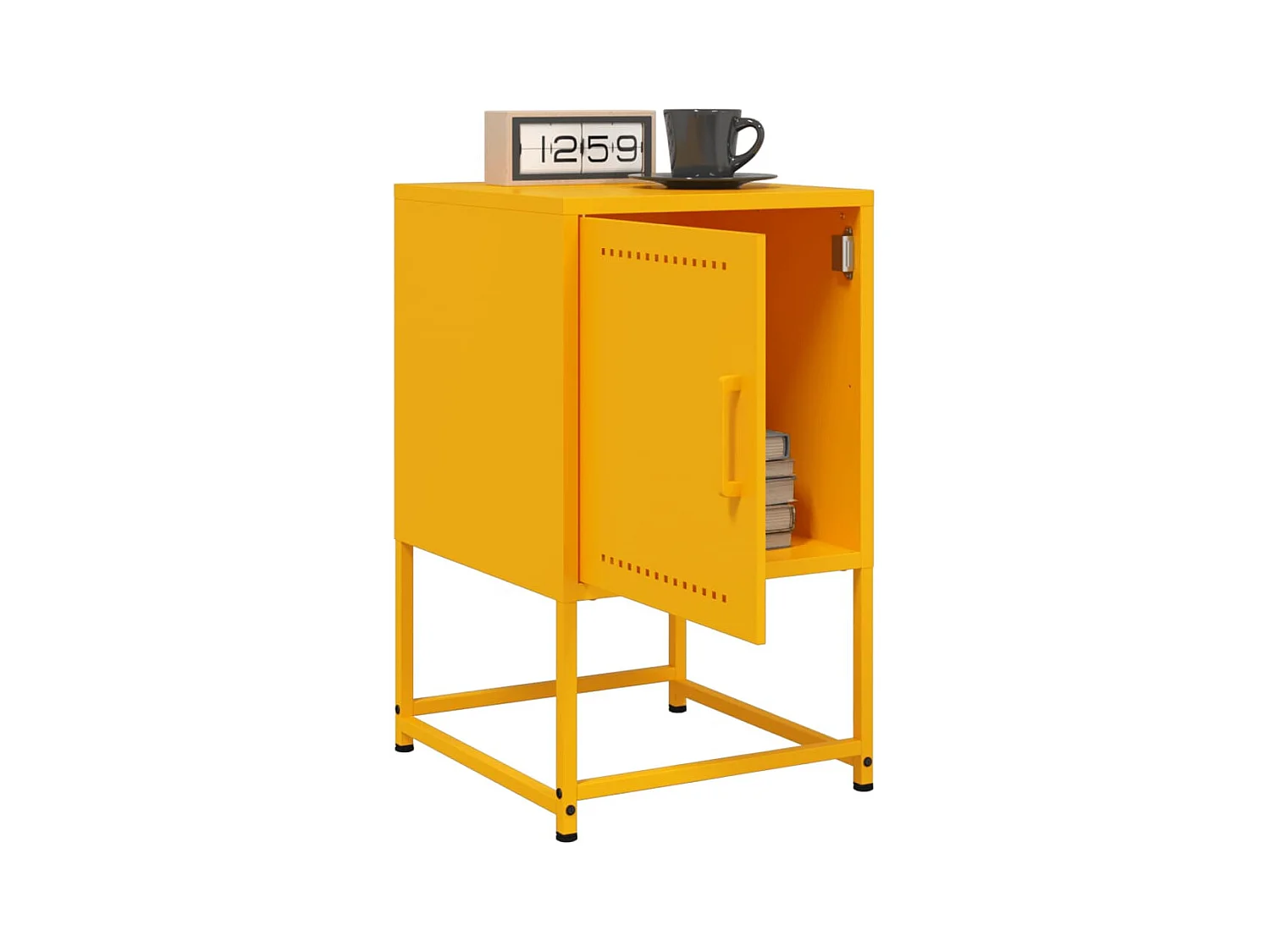 Tables de chevet 2 pcs jaune moutarde 36x39x60,5 cm acier