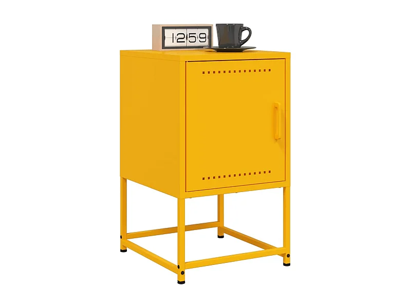 Comodini 2 pz giallo senape 36x39x60,5 cm acciaio