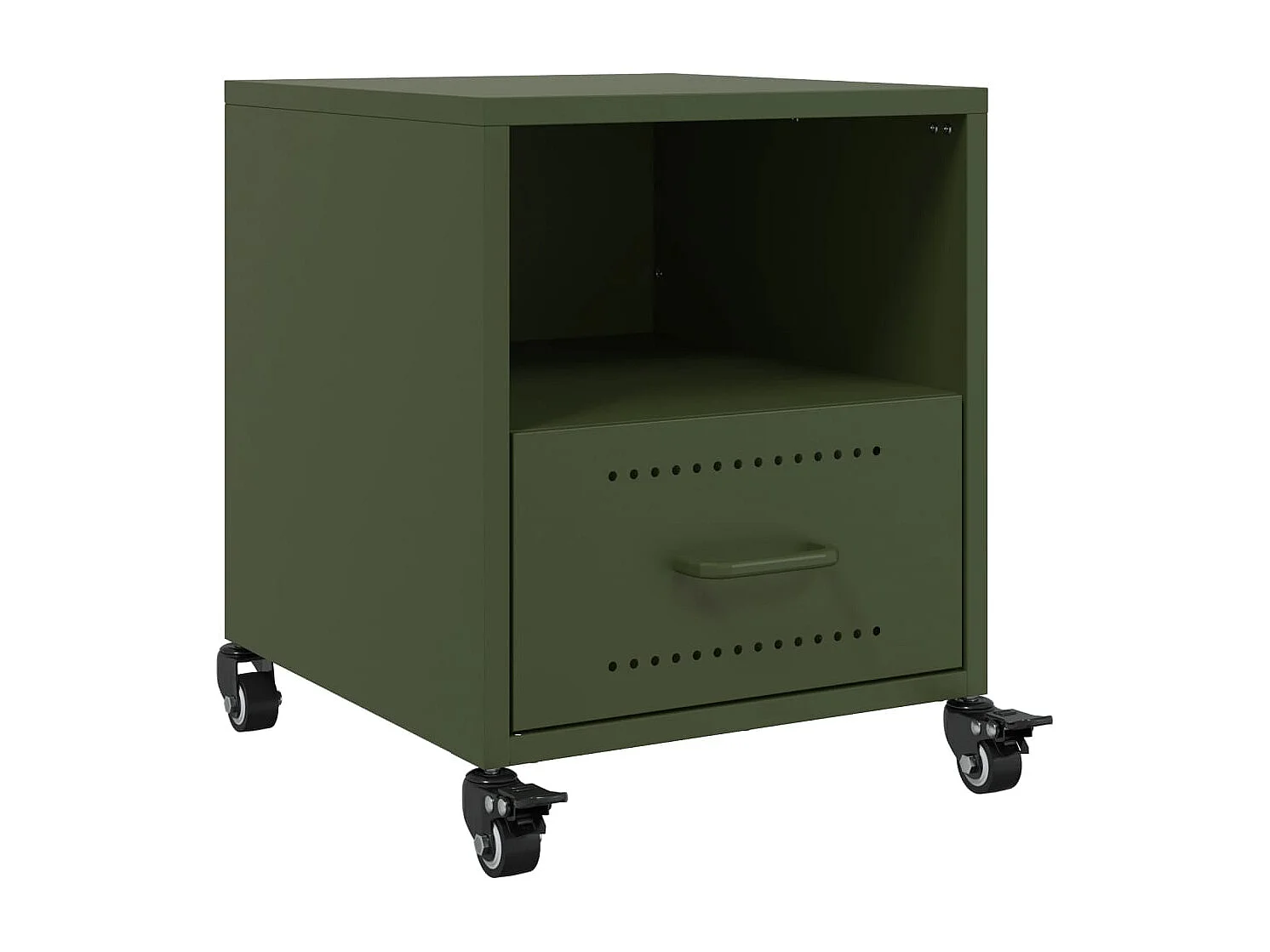 Tables de chevet 2 pcs vert olive 36x39x43,5 cm acier