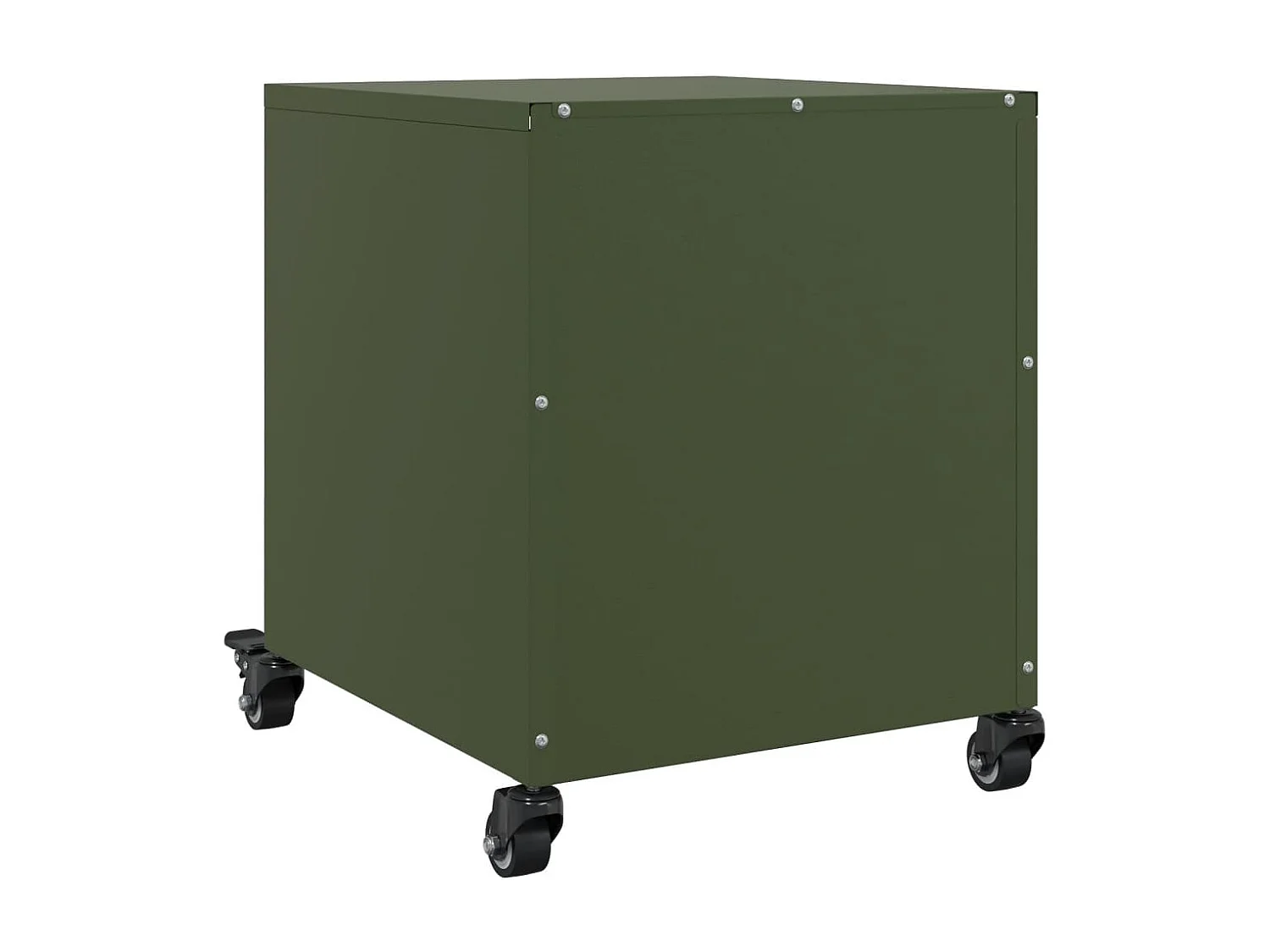 Tables de chevet 2 pcs vert olive 36x39x43,5 cm acier