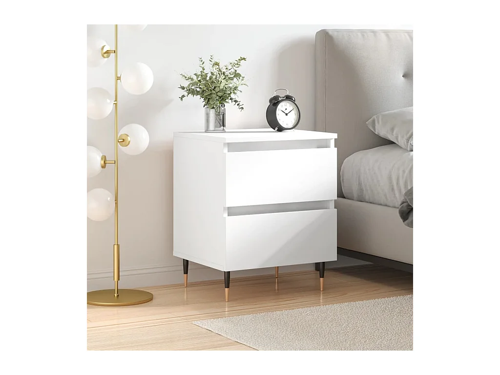 Table de chevet Blanc 40x35x50 cm Bois d’ingénierie