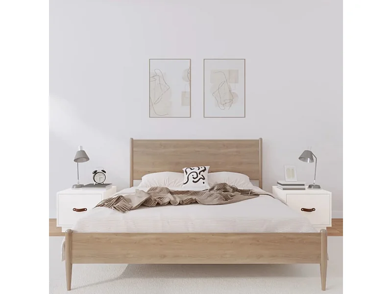Tables de chevet 2 pcs Blanc 40x34x35 cm Bois de pin massif